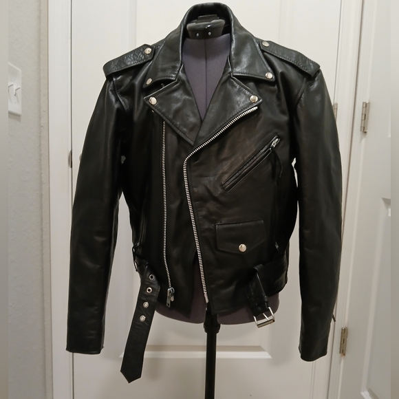 Unik Jackets & Blazers - Unik Black Leather Motorcycle Style Jacket